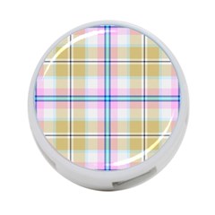 Pink And Yellow Plaid 4-port Usb Hub (two Sides)  by allthingseveryone