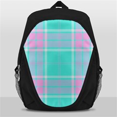 Blue And Pink Pastel Plaid Backpack Bag by allthingseveryone