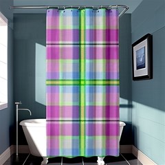 Pink And Blue Plaid Shower Curtain 36  X 72  (stall)  by allthingseveryone