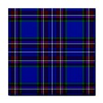 Bright Blue Plaid Tile Coasters Front