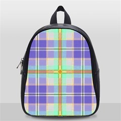 Blue And Yellow Plaid School Bag (small) by allthingseveryone