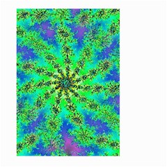 Green Psychedelic Starburst Fractal Large Garden Flag (two Sides) by allthingseveryone