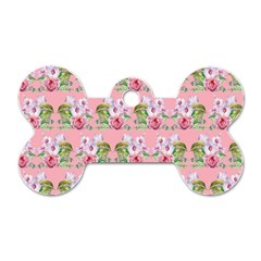 Floral Pattern Dog Tag Bone (two Sides) by SuperPatterns