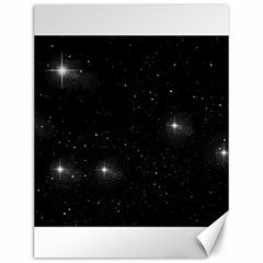 Starry Galaxy Night Black And White Stars Canvas 12  X 16   by yoursparklingshop