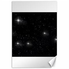 Starry Galaxy Night Black And White Stars Canvas 20  X 30   by yoursparklingshop