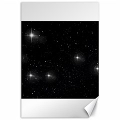 Starry Galaxy Night Black And White Stars Canvas 24  X 36  by yoursparklingshop