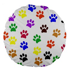 Pawprints Paw Prints Paw Animal Large 18  Premium Flano Round Cushions by Celenk