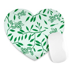 Leaves Foliage Green Wallpaper Heart Mousepads by Celenk