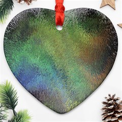 Frosted Glass Background Psychedelic Heart Ornament (two Sides) by Celenk