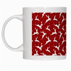 Red Reindeers White Mugs by patternstudio