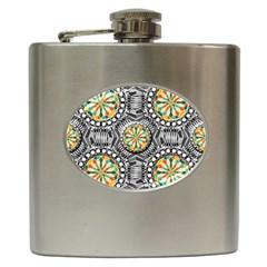 Beveled Geometric Pattern Hip Flask (6 Oz) by linceazul