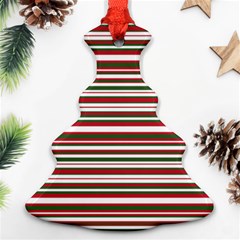 Christmas Stripes Pattern Ornament (christmas Tree)  by patternstudio