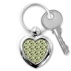 Reindeer Tree Forest Art Key Chains (heart)  by patternstudio