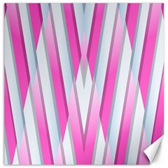 Geometric 3d Design Pattern Pink Canvas 20  X 20   by Celenk