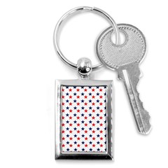 Patriotic Red White Blue Stars Usa Key Chains (rectangle)  by Celenk