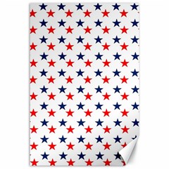 Patriotic Red White Blue Stars Usa Canvas 24  X 36  by Celenk