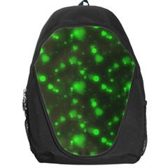 Neon Green Bubble Hearts Backpack Bag by PodArtist