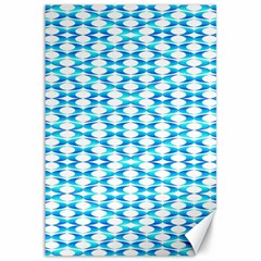 Fabric Geometric Aqua Crescents Canvas 12  X 18   by Celenk