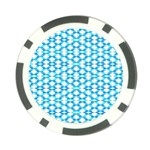 Fabric Geometric Aqua Crescents Poker Chip Card Guard Back