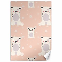 Cute Polar Bear Pattern Canvas 12  X 18   by Bigfootshirtshop