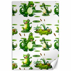 Crocodiles In The Pond Canvas 12  X 18   by Bigfootshirtshop