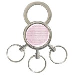 Vintage Pink Music Notes 3-Ring Key Chains Front