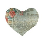 Vintage Floral Background Paper Standard 16  Premium Heart Shape Cushions Front