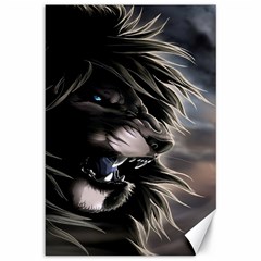 Angry Lion Digital Art Hd Canvas 12  X 18   by Celenk