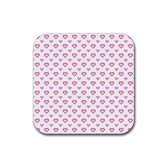 Pixel Hearts Rubber Coaster (square)  by jumpercat