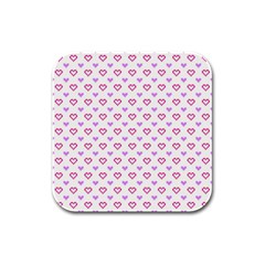 Pixel Hearts Rubber Square Coaster (4 Pack)  by jumpercat