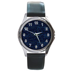 Sci Fi Tech Circuit Round Metal Watch by jumpercat
