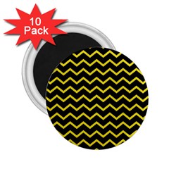 Yellow Chevron 2 25  Magnets (10 Pack)  by jumpercat