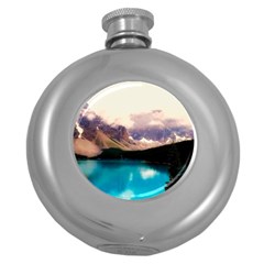 Austria Mountains Lake Water Round Hip Flask (5 Oz) by BangZart