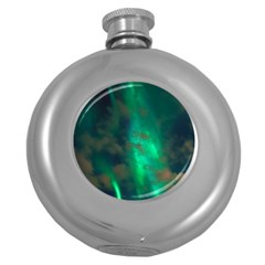 Northern Lights Plasma Sky Round Hip Flask (5 Oz) by BangZart