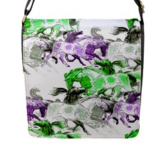 Horse Horses Animal World Green Flap Messenger Bag (l)  by BangZart