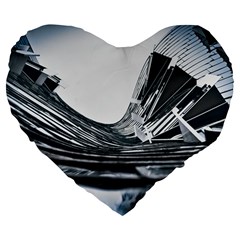 Architecture Modern Skyscraper Large 19  Premium Flano Heart Shape Cushions by BangZart