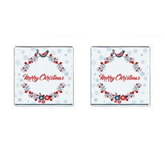 Merry Christmas Christmas Greeting Cufflinks (square) by BangZart