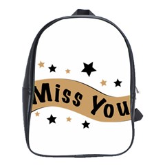 Lettering Miss You Banner School Bag (large) by BangZart