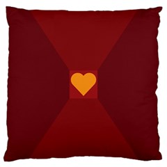 Heart Red Yellow Love Card Design Large Cushion Case (two Sides) by BangZart