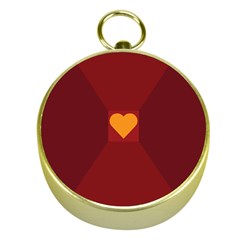 Heart Red Yellow Love Card Design Gold Compasses by BangZart