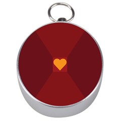 Heart Red Yellow Love Card Design Silver Compasses by BangZart