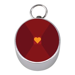 Heart Red Yellow Love Card Design Mini Silver Compasses by BangZart