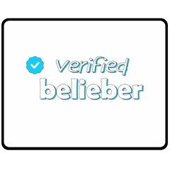 Verified Belieber Double Sided Fleece Blanket (medium)  by Valentinaart