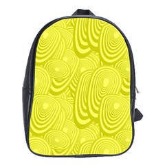 Yellow Oval Ellipse Egg Elliptical School Bag (large) by BangZart