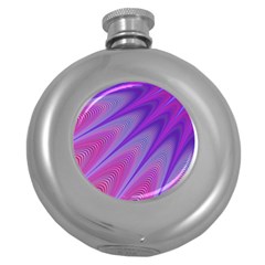 Purple Star Sun Sunshine Fractal Round Hip Flask (5 Oz) by BangZart