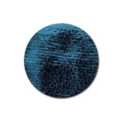 Blue Black Shiny Fabric Pattern Magnet 3  (round) by BangZart