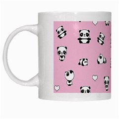 Panda Pattern White Mugs by Valentinaart