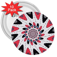 High Contrast Twirl 3  Buttons (10 Pack)  by linceazul