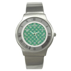 Green Fan  Stainless Steel Watch by NouveauDesign