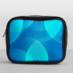 Abstract Blue Wallpaper Wave Mini Toiletries Bags by Celenk